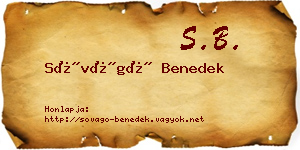Sóvágó Benedek névjegykártya
