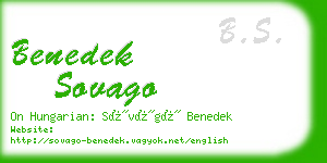 benedek sovago business card